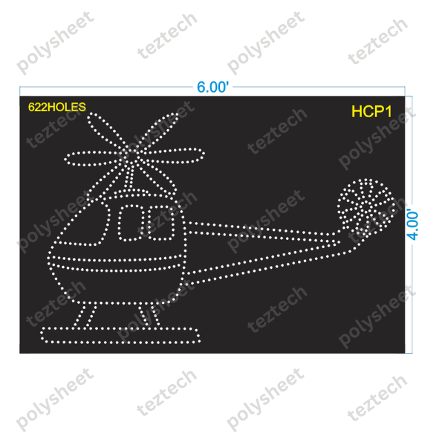 HCP1 HELICOPTER 4X6 FEET 622 HOLES