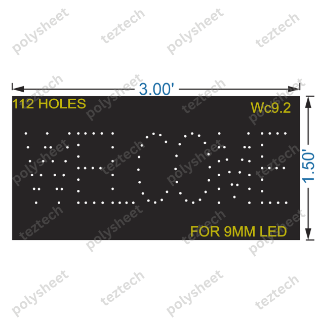 WC9.2 WELCOME 3X1.5 FEET 112 HOLES