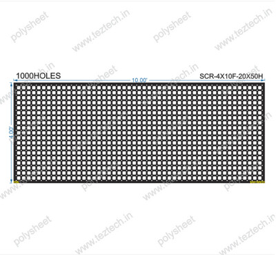 SCR436 	4X10 FEET 20X50 HOLES SCREEN TOTAL HOLES=1000 WITH AIR PASS SHEET