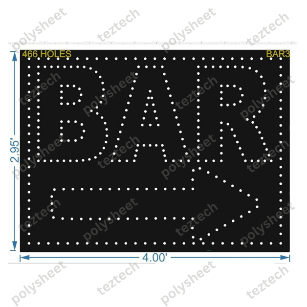 BAR3 BAR 4X3FEET  466HOLES