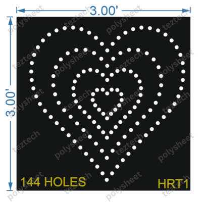 HRT1 HEART 3X3 FEET 144 HOLES