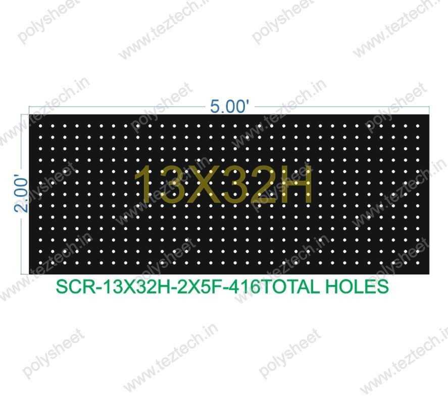 SCR129 2X5 FEET 13X32 HOLES SCREEN TOTAL HOLES=416