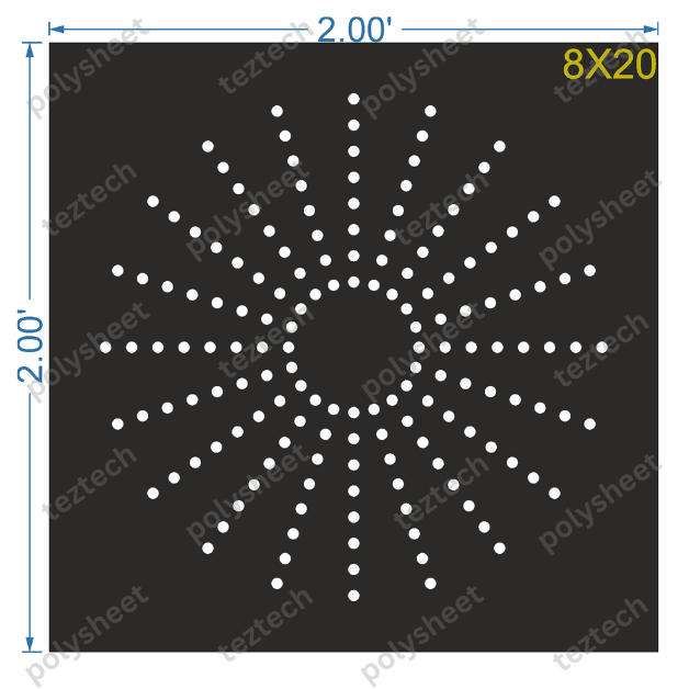 CRC75	2X2 FEET 8X20 HOLES CIRCLE POLYSHEET