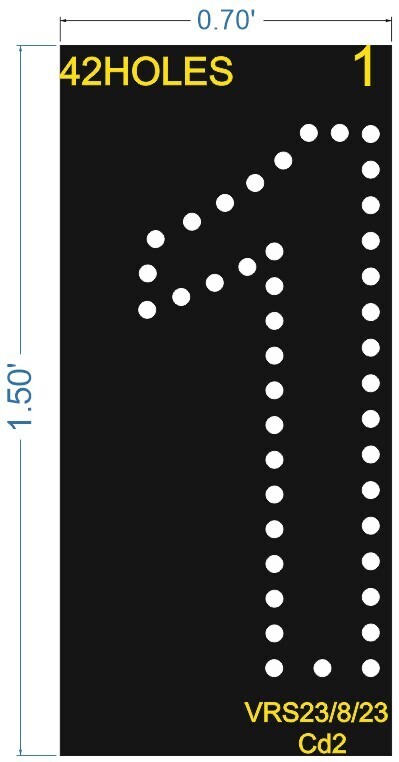 1 NUMBER BOARD 1.5x0.7 FEET 42HOLES