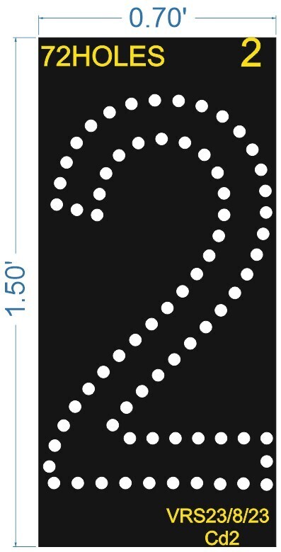 2 NUMBER BOARD 1.5x0.7 FEET 72HOLES