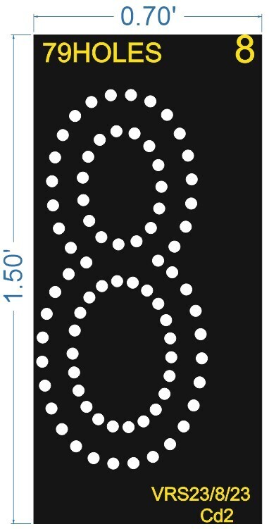 8 NUMBER BOARD 1.5x0.7 FEET 49HOLES