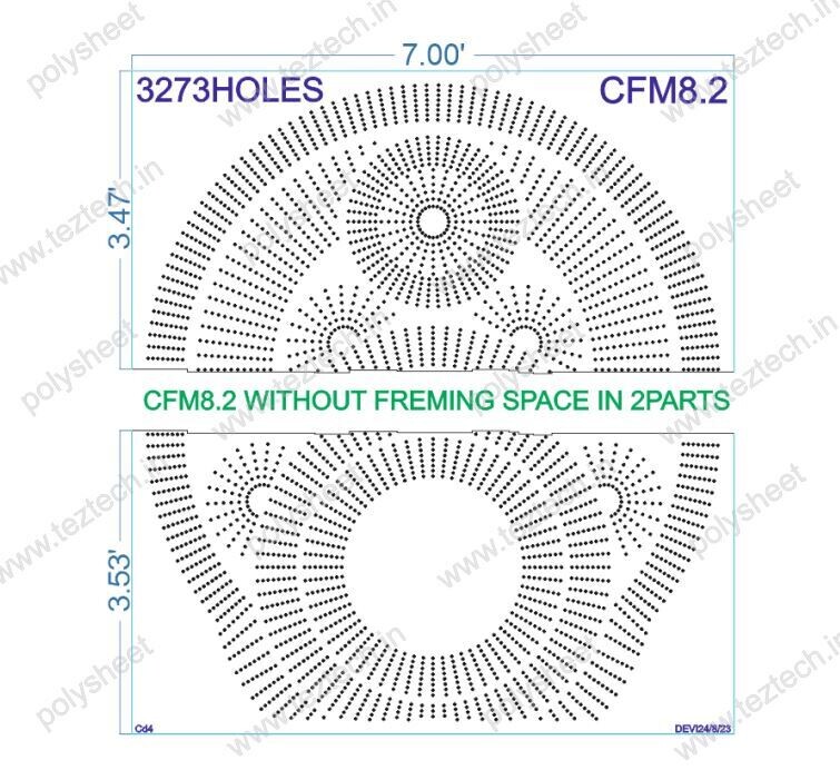 CFM8.2  CHAKRI FOR MURTI 7X7 FEET  3273HOLES WITHOUT FREMING SPACE