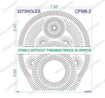 CFM8.2  CHAKRI FOR MURTI 7X7 FEET  3273HOLES WITHOUT FREMING SPACE