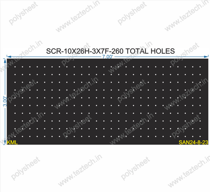 SCR405	 3X7 FEET 10X26 HOLES SCREEN TOTAL HOLES=260