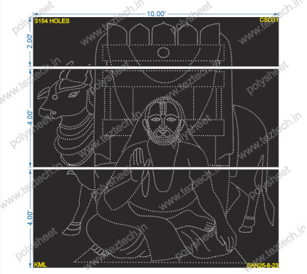 CSD31 RAGVENDRA SWAMI 10X10 FEET 3154HOLES (3 PARTS)