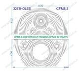 CFM8.3  CHAKRI FOR MURTI 8X8 FEET  3273HOLES
WITHOUT FREMING SPACE