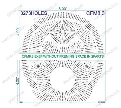 CFM8.3  CHAKRI FOR MURTI 8X8 FEET  3273HOLES WITHOUT FREMING SPACE