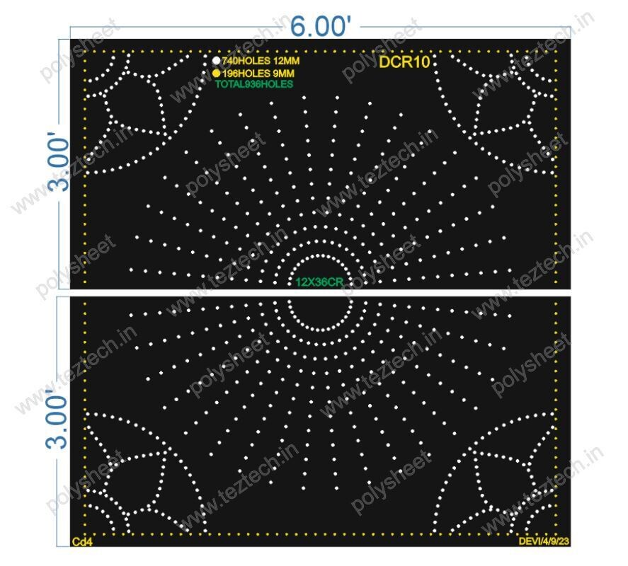 DCR10 DESIGNER CIRCLE 6X6FEET  936TOTAL HOLES (2 PARTS)
