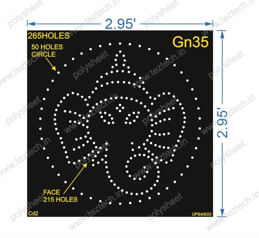 GN35 GANESHJI 2.95 X 2.95 FEET 265 HOLES