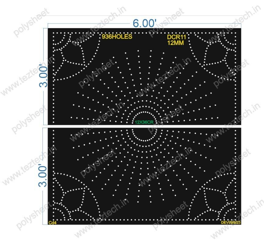 DCR11 DESIGNER CIRCLE 6X6FEET  936TOTAL HOLES (2 PARTS)