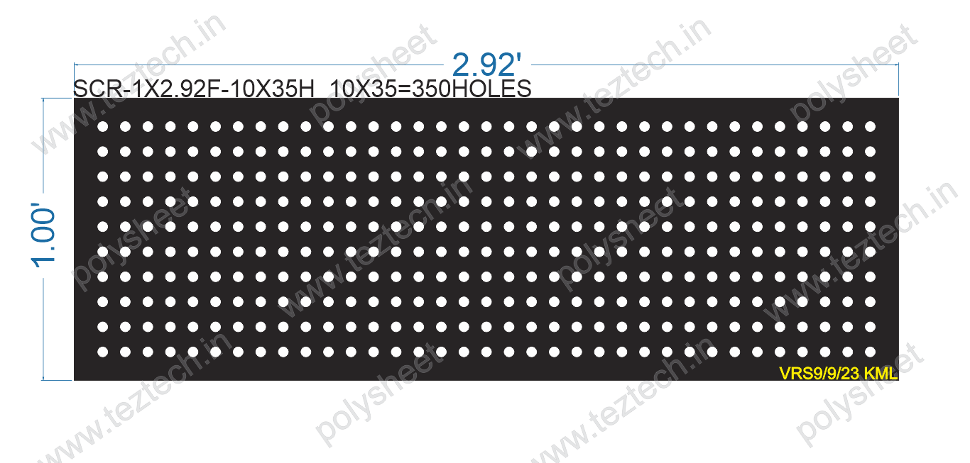 SCR117	1X2.92 FEET 10X35 HOLES SCREEN TOTAL HOLES=350