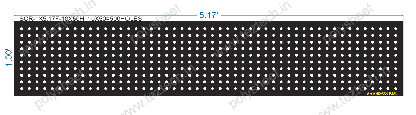 SCR135	1X5.17 FEET 10X50 HOLES SCREEN TOTAL HOLES=500