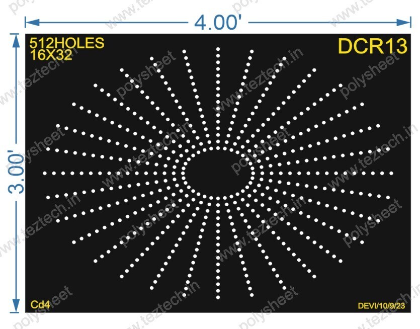 DCR13 DESIGNER CIRCLE 3X4 FEET 512 HOLES