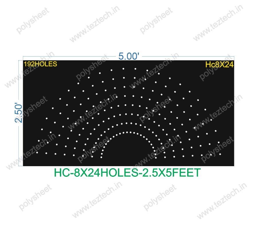 HCR16	2.5X5 FEET 8X24 HOLES HALF CIRCLE TOTAL HOLES=192 0