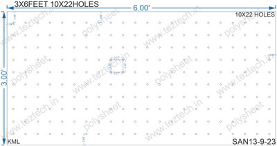 SCR407	 3X6 FEET 10X22 HOLES SCREEN TOTAL HOLES=220