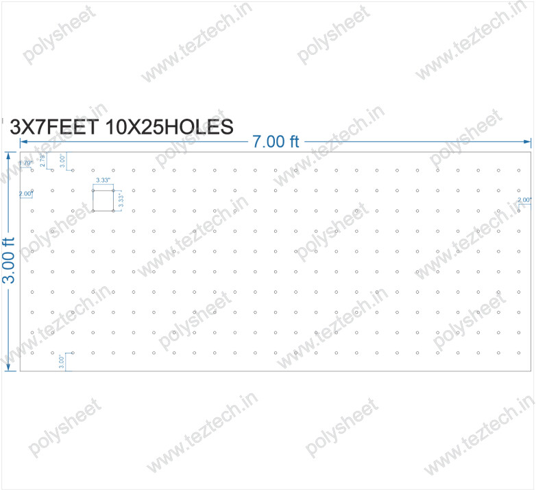 SCR408 	3X7 FEET 10X25 HOLES SCREEN TOTAL HOLES=250
