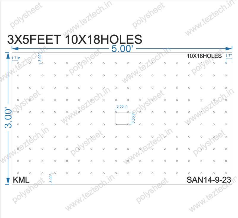 SCR409	 3X5 FEET 10X18 HOLES SCREEN TOTAL HOLES=180 1.7X3&quot; FRAMING