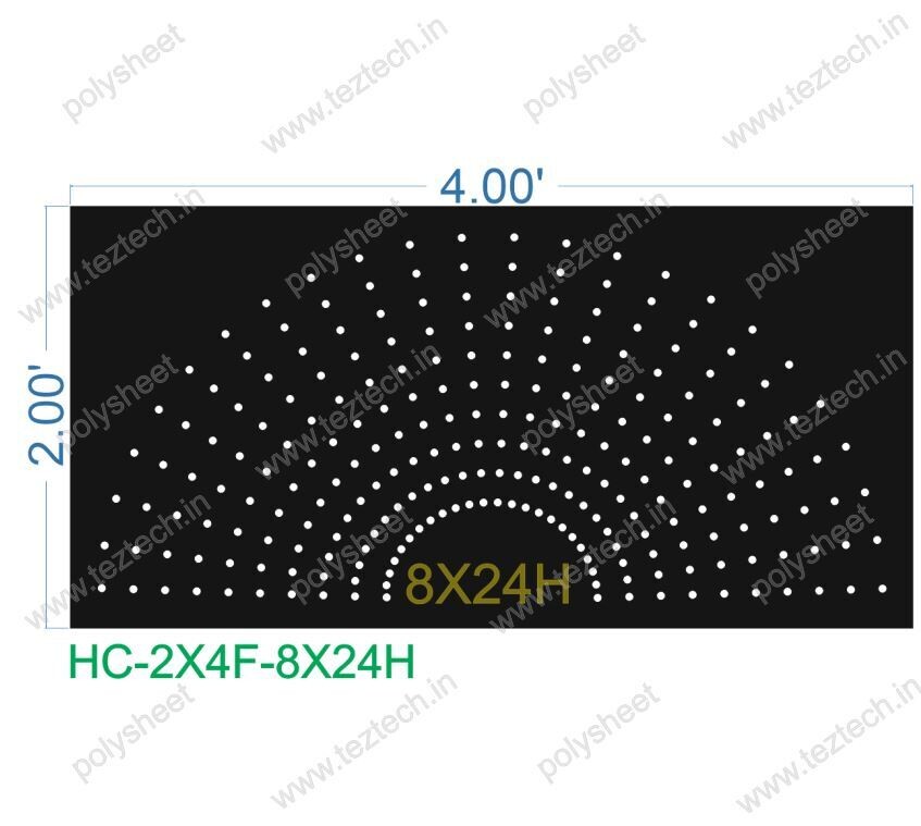 HCR14	2X4 FEET 8X24 HOLES HALF CIRCLE TOTAL HOLES=192