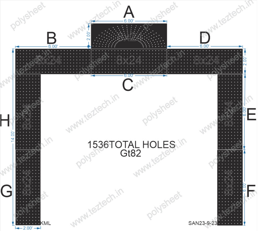 GT82 GATE TOTAL HOLES 1536 (8PARTS)