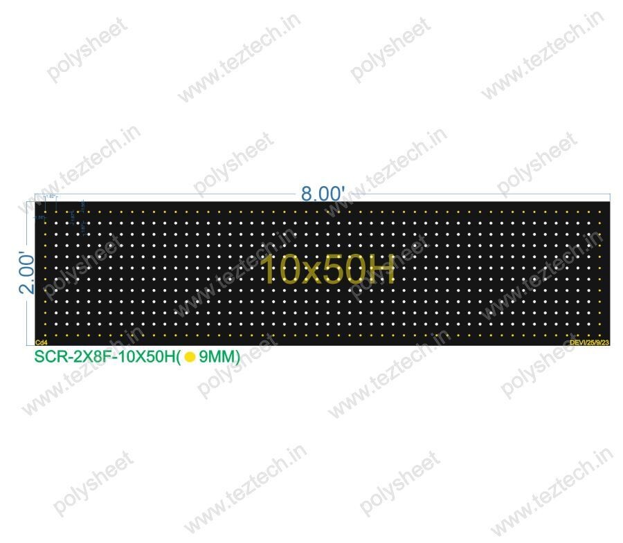 SCR125 2X8 FEET 10X50 HOLES SCREEN TOTAL HOLES=500 WITH 9MM BORDER