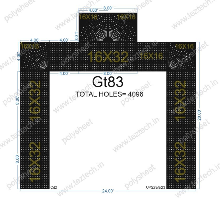 GT83 GATE 16X32 TOTAL HOLES 4096 (11PARTS)