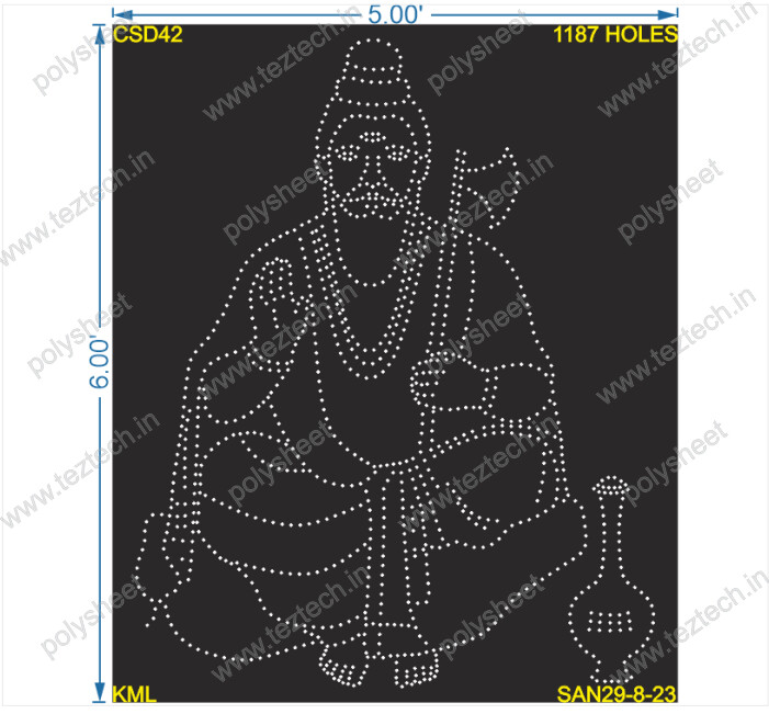 CSD42 CUSTOM DESIGN 6X5 FEET 1187 HOLES