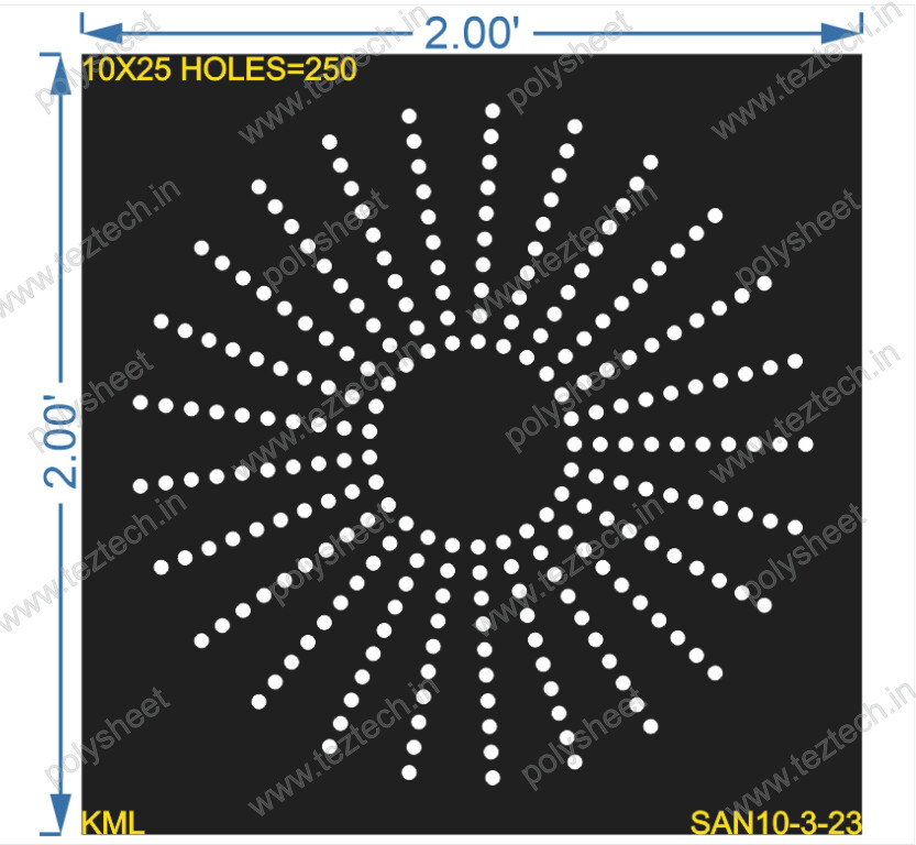 CRC70	2X2 FEET 10X25 HOLES CIRCLE POLYSHEET