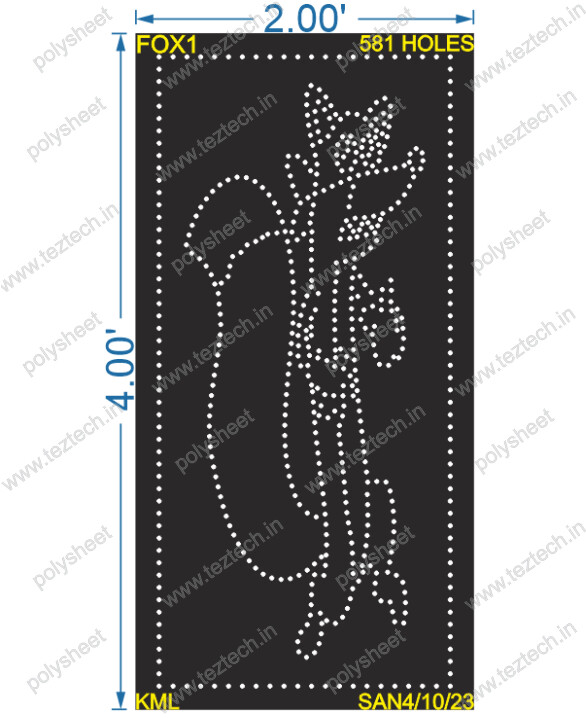 FOX1 FOX CARTOON 4X2 FEET 581 HOLES