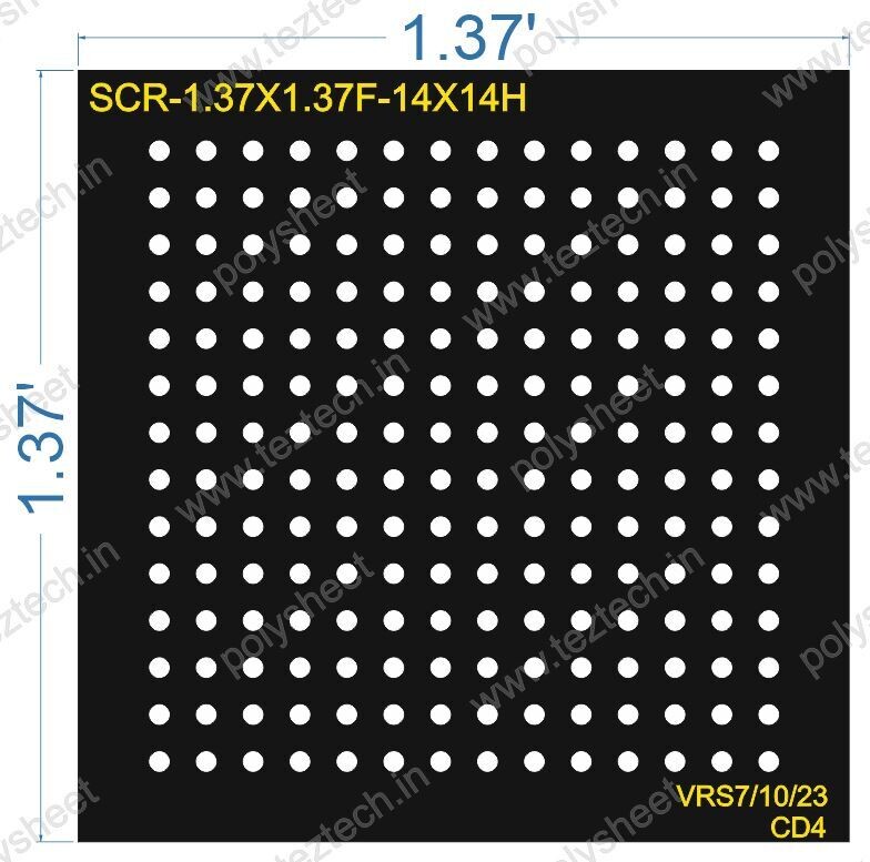 SCR216 1.37X1.37 FEET 14X14 HOLES SCREEN TOTAL HOLES=196