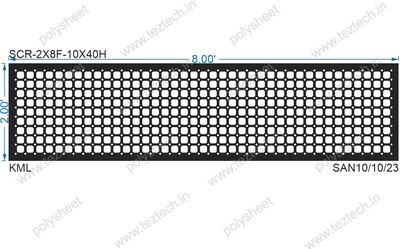 SCR357	2X8 FEET 10X40 HOLES SCREEN TOTAL HOLES=400 AIR PASS HOLES