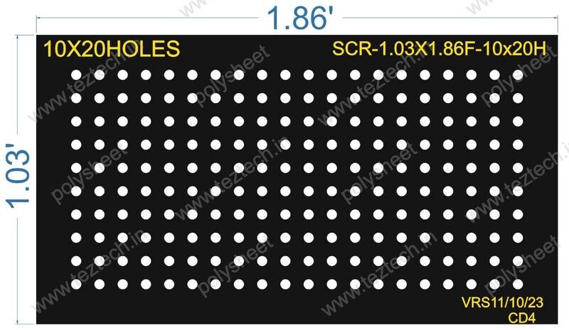 SCR161	1.03X1.86 FEET 10X20 HOLES SCREEN TOTAL HOLES=200