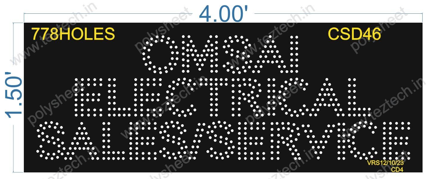 CSD46 CUSTOM DESIGN 1.5X4 FEET 778HOLES