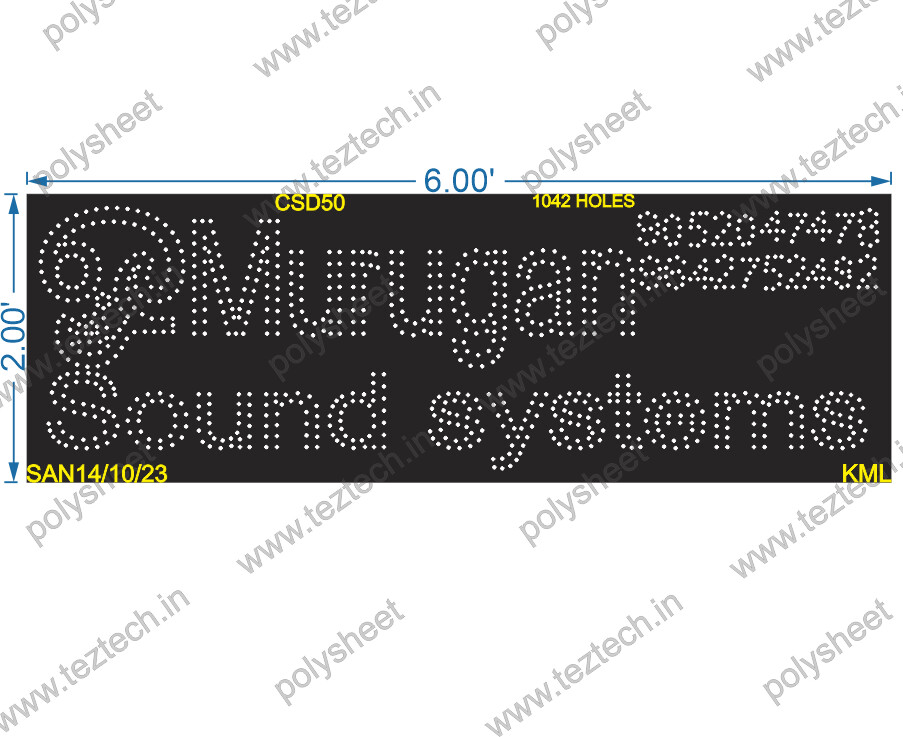 CSD50 CUSTOM DESIGN 2X6 FEET 1042HOLES