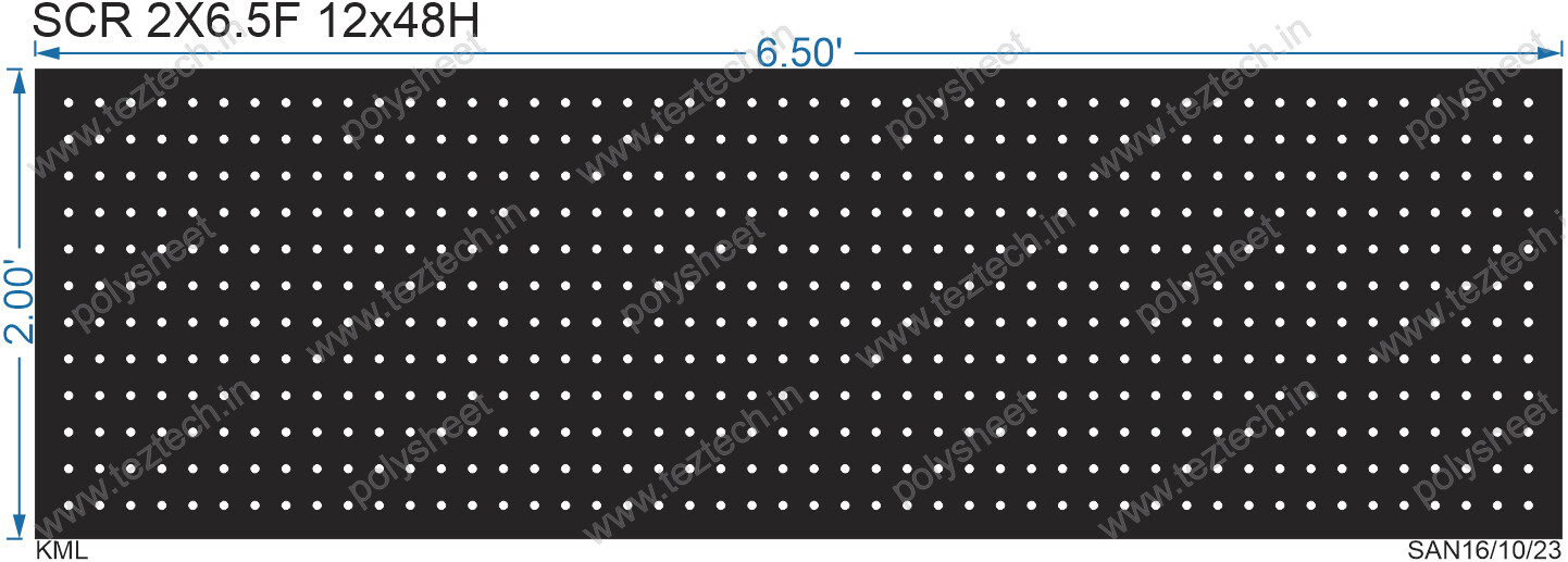 SCR365	 2X6.5 FEET 12X48 HOLES SCREEN TOTAL HOLES=576