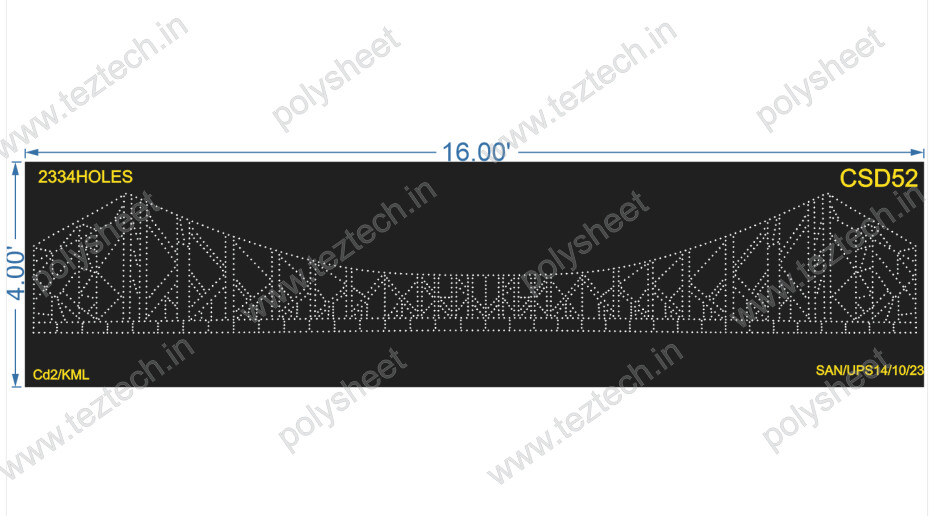 CSD52 CUSTOM DESIGN 4X16 FEET 2334HOLES (2 PARTS)