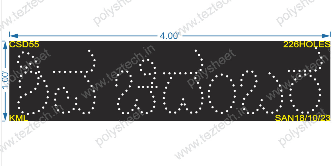 CSD55 CUSTOM DESIGN 1X4 FEET 226 HOLES