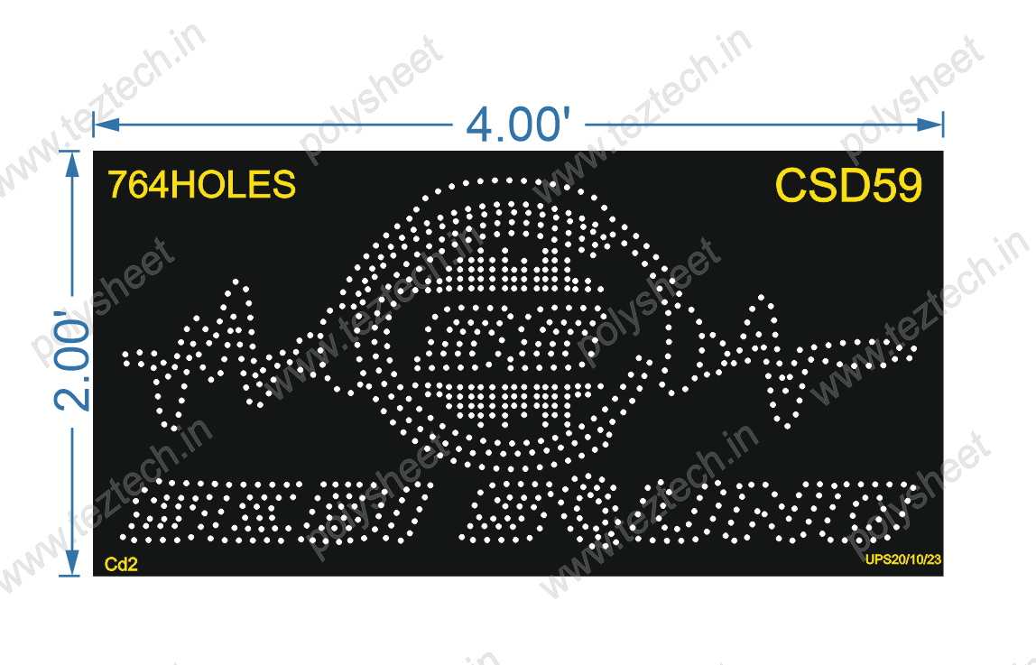 CSD59 NAME BOARD 2X4 FEET 764 HOLES