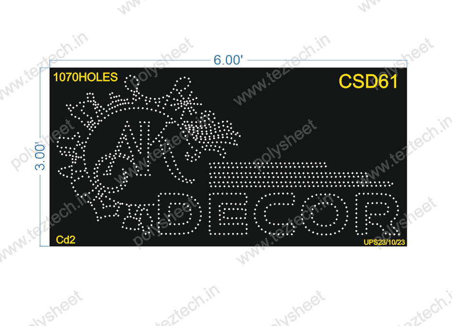 CSD61 NAME BOARD 3X6 FEET 1070 HOLES