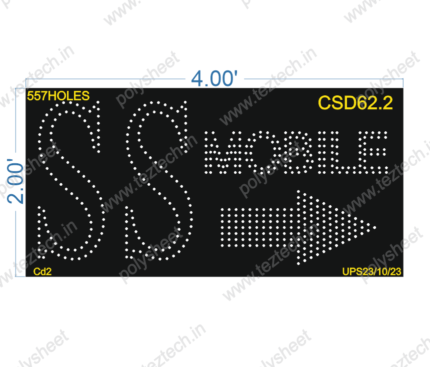 CSD62.2 NAME BOARD 2X4 FEET 557 HOLES