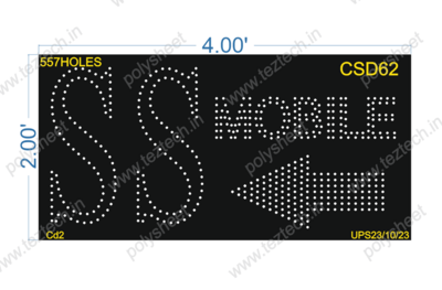 CSD62 NAME BOARD 2X4 FEET 557 HOLES