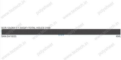 SCR79 1.5X32 FEET 12X264 HOLES SCREEN TOTAL HOLES=3168