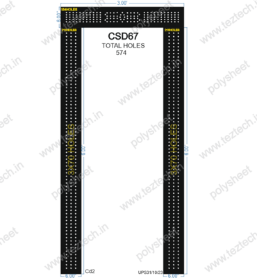 CSD67 CUSTOMISED GATE 6inX6 FEET 574 HOLES