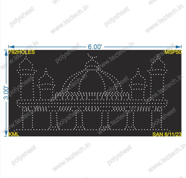 MSP50 MUSLIM 3X6 FEET 792 HOLES