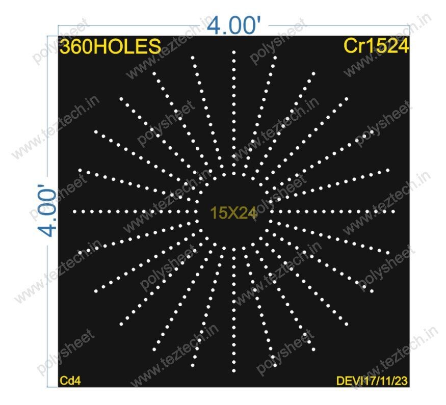CRC111	4X4 FEET 15X24 HOLES CIRCLE POLYSHEET