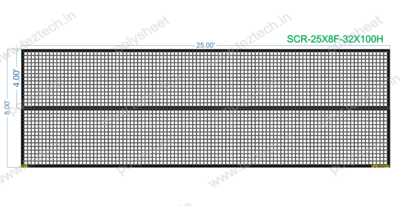 SCR281 25X8 FEET 32X100 HOLES SCREEN TOTAL HOLES=3200